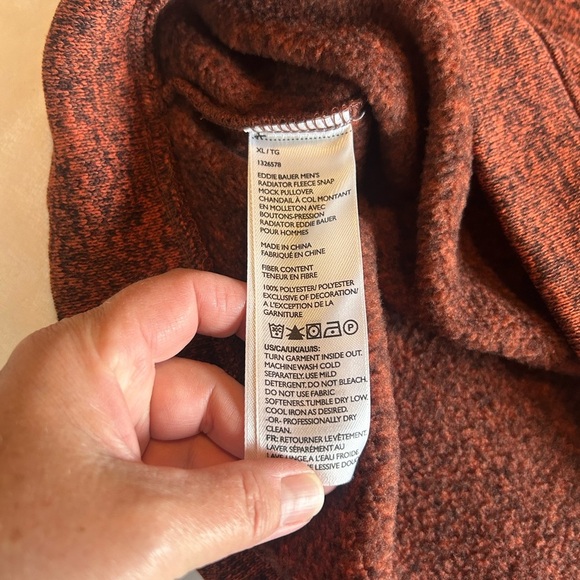 Eddie Bauer black and dark orange sweatshirt pull-over size XL - Picture 5 of 5
